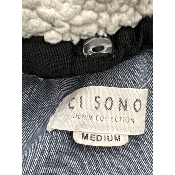Ci Sono Women Stretch Denim Jacket with Removable Hoodie Size M - Picture 8 of 9
